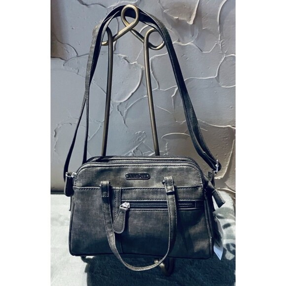 MultiSac Women's Dark Gray Crossbody Dual handles Purse NWT - Picture 2 of 12